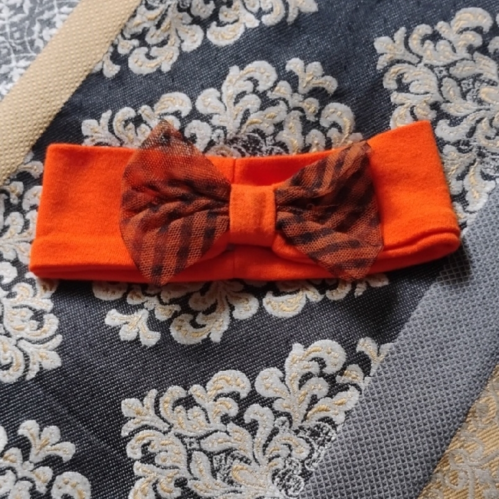 "FREE" Vibrant Orange Bow Hairband for Kids